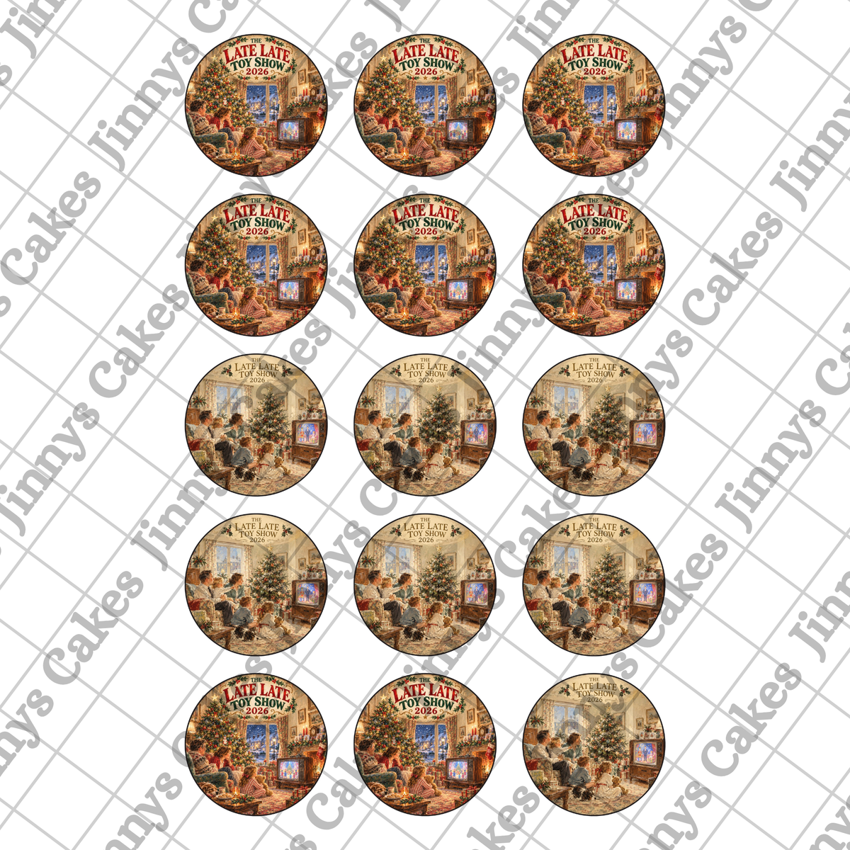 60s Style Toy Show Downloadable Cupcake Toppers (watermark removed on download)