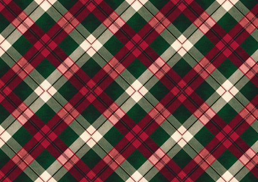 Diagonal Red And Green Tartan Downloadable Cake Wrap