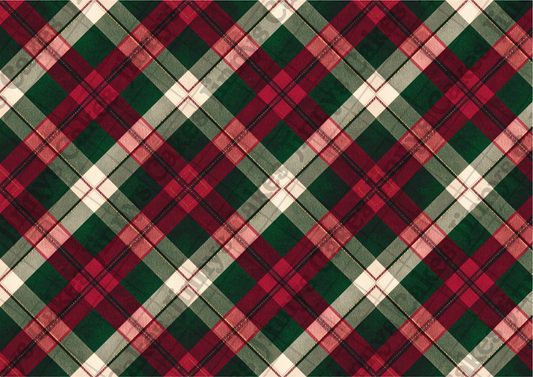 Diagonal Red And Green Tartan Downloadable Cake Wrap  (watermark removed on download)