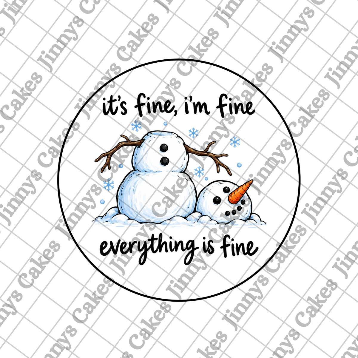 I'm Fine!! Christmas Downloadable Cupcake Toppers (watermark removed on download)