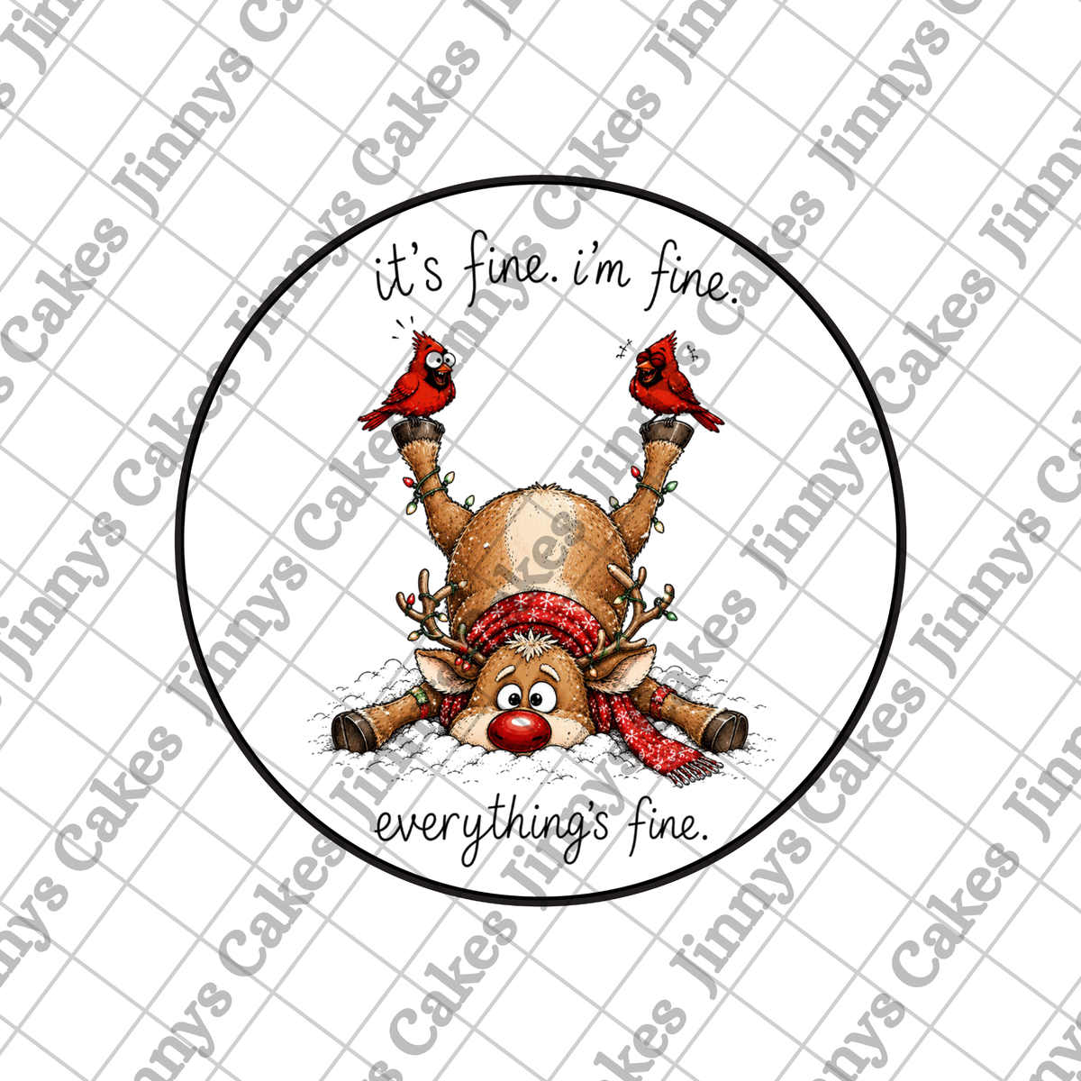 I'm Fine!! Christmas Downloadable Cupcake Toppers (watermark removed on download)