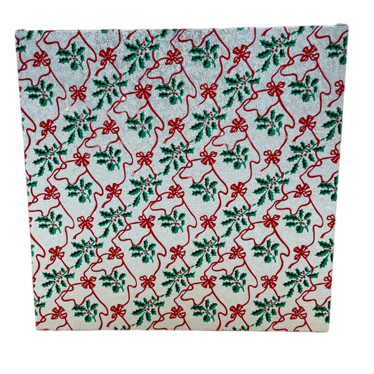 10'' (254mm) Christmas Double Thick Square Silver Green Cake Card