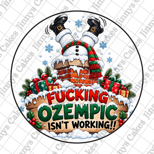 Ozempic Christmas 20cm Digital Cake Topper (watermark removed after download)