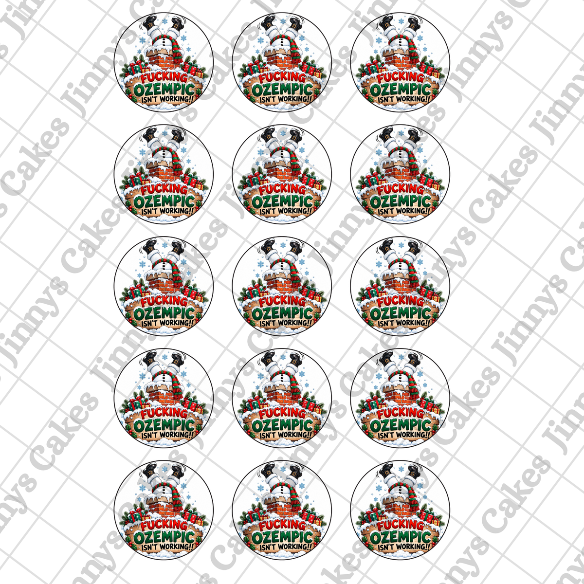 F*** Ozempic Christmas Digital Cupcake/8inch Cake Toppers SET (watermark removed on download)