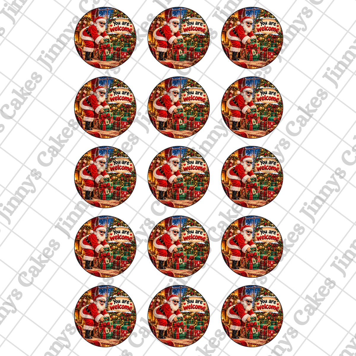 Santa Gas Canisters Digital Cupcake Toppers (watermark removed on download)