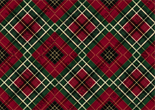 Geographical Tartan Downloadable Cake Wrap  (watermark removed on download)