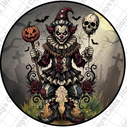 Graveyard Clown Halloween Digital Cupcake Toppers (watermark removed on download)