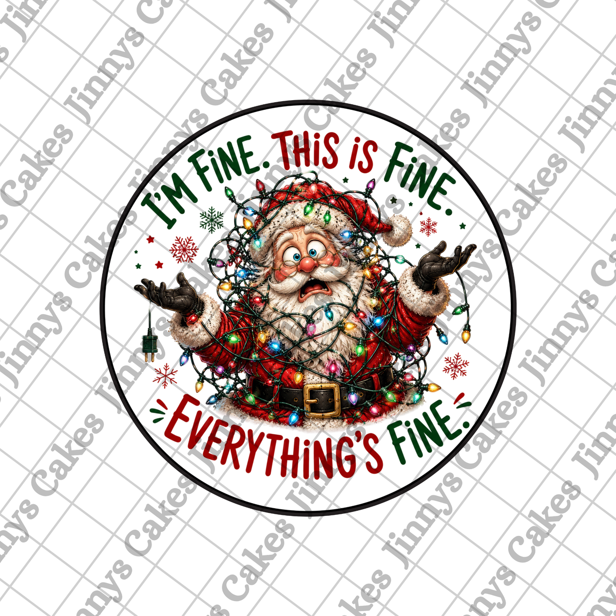 I'm Fine!! Christmas Downloadable Cupcake Toppers (watermark removed on download)