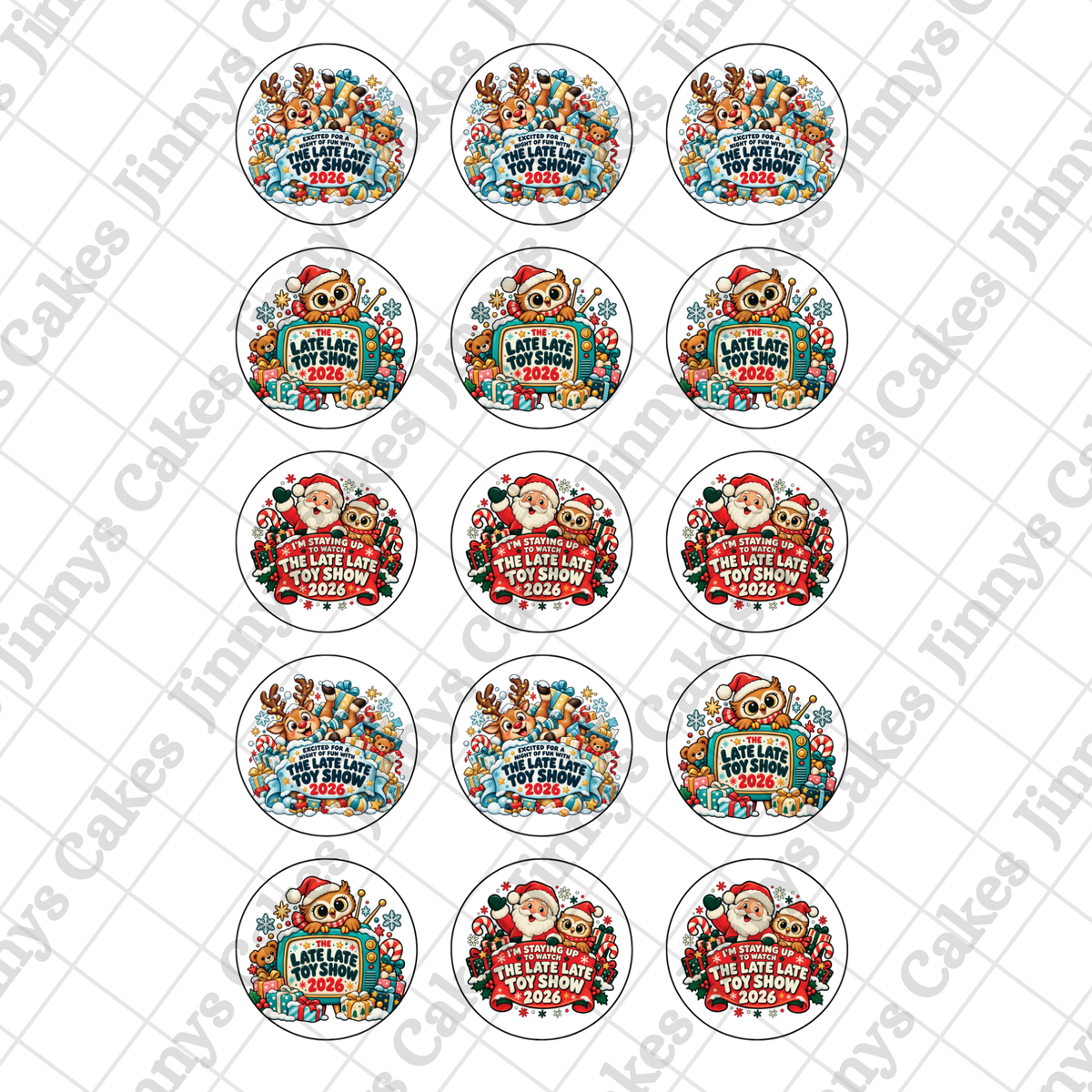 Late Late Toy Show Downloadable "I'm Staying Up"Cupcake Toppers  (watermark removed on download)