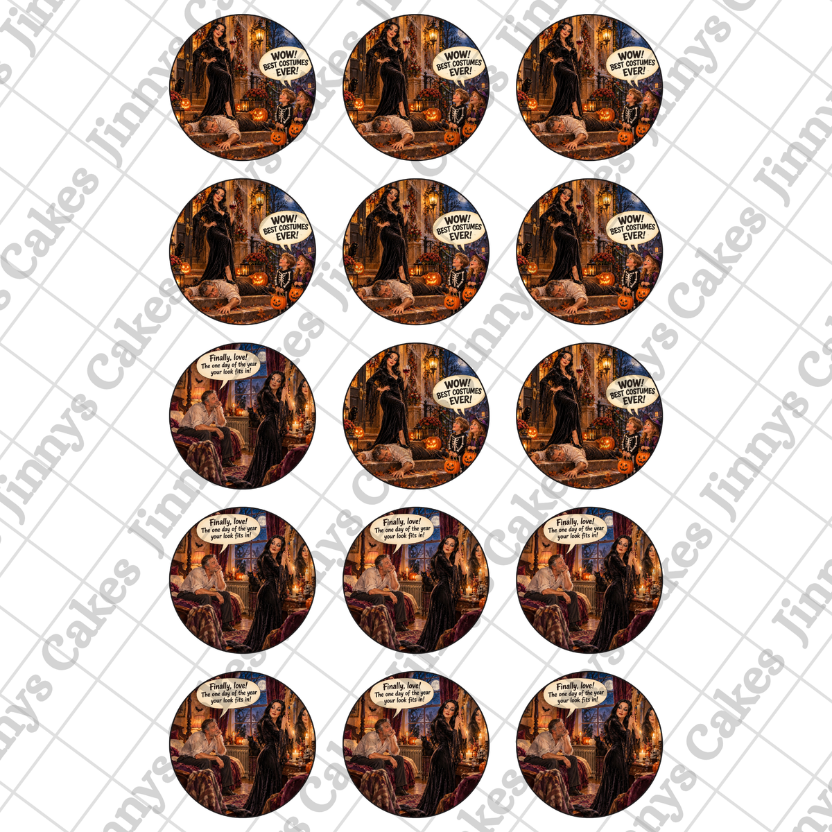 Mr & Mrs Halloween Digital Cupcake Toppers
