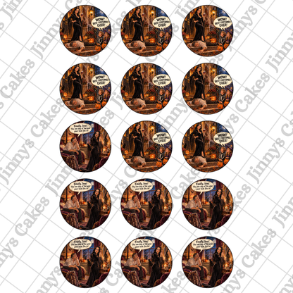 Mr & Mrs Halloween Digital Cupcake Toppers