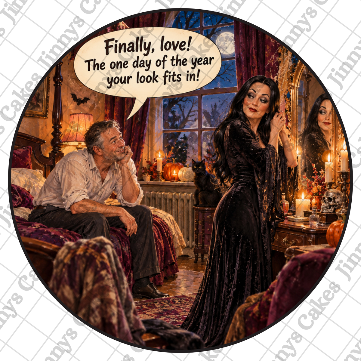 Mr & Mrs Halloween Digital Cupcake Toppers