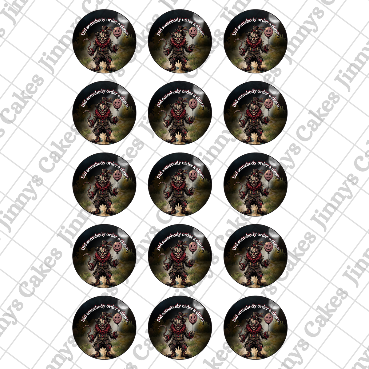 Order A Clown Digital Cupcake Topper (watermark removed on download)