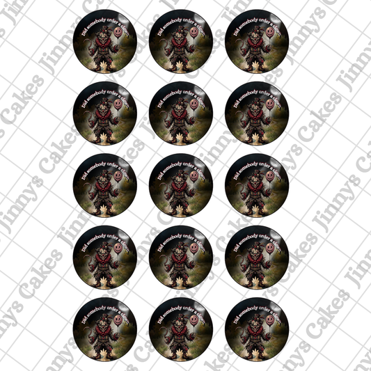 Order A Clown Digital Cupcake Topper (watermark removed on download)