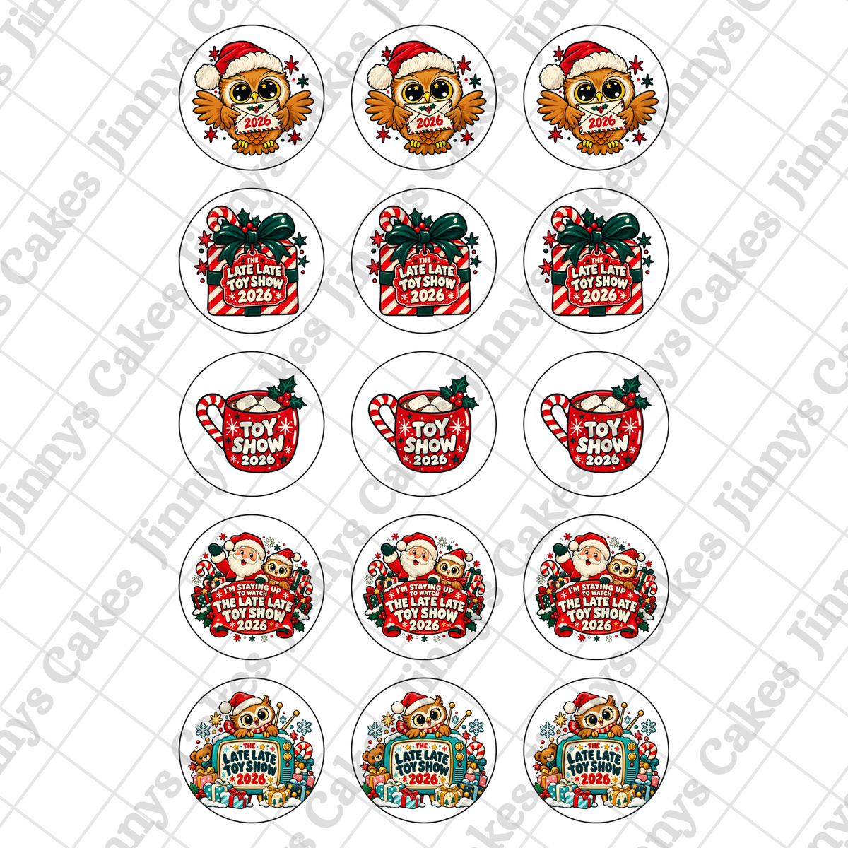 Late late Toy Show Owls Downloadable Cupcake Toppers  (watermark removed on download)