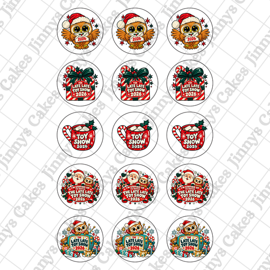Late late Toy Show Owls Downloadable Cupcake Toppers  (watermark removed on download)