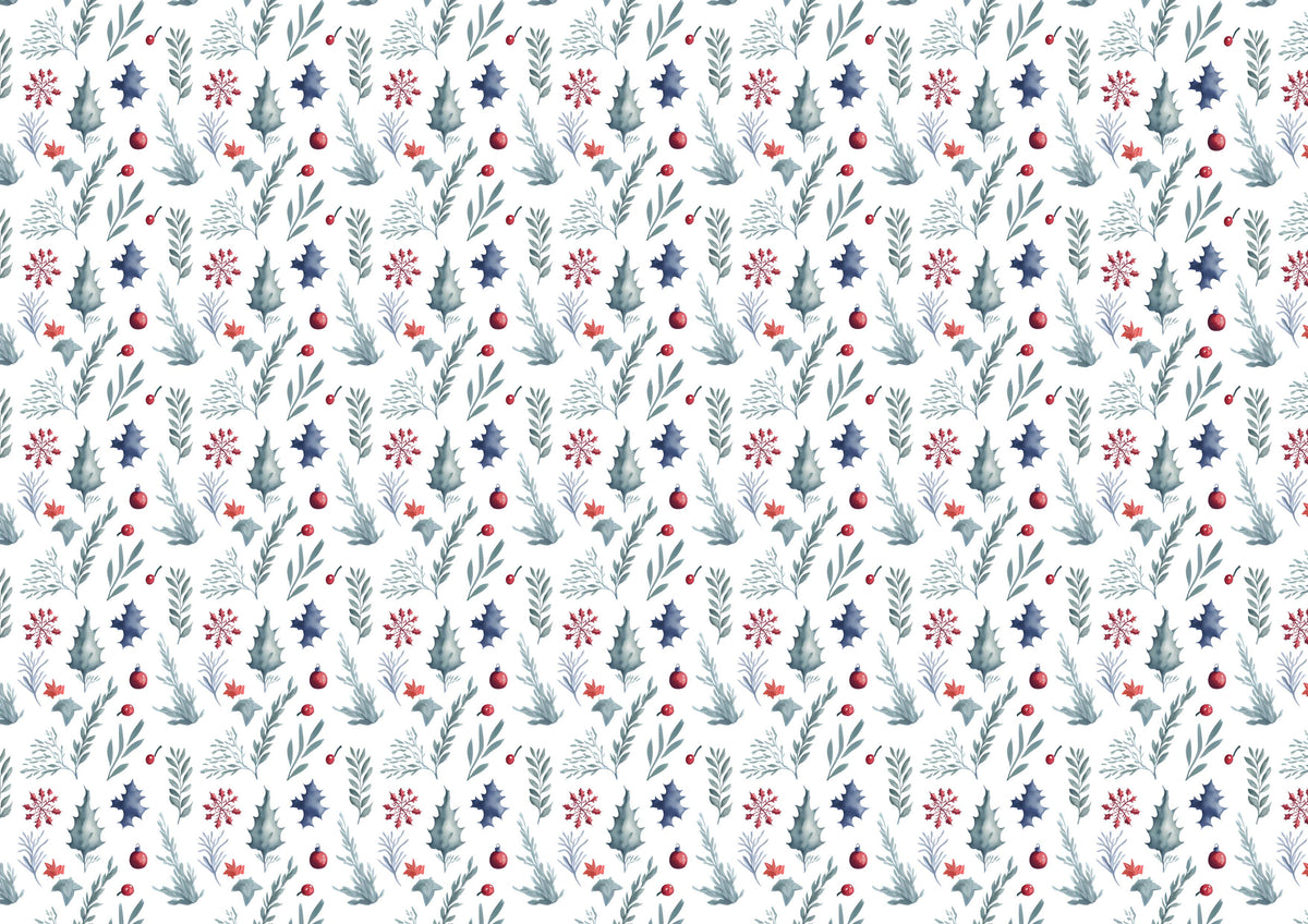Pastel Christmas Foliage Downloadable Cake Wrap