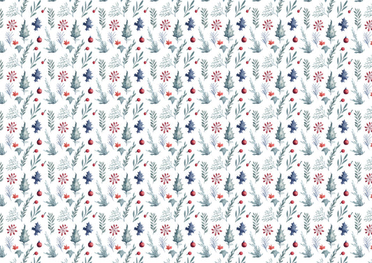 Pastel Christmas Foliage Downloadable Cake Wrap