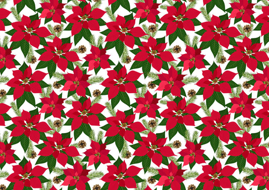 Christmas Poinsettia Floral Downloadable Christmas Cake Wrap