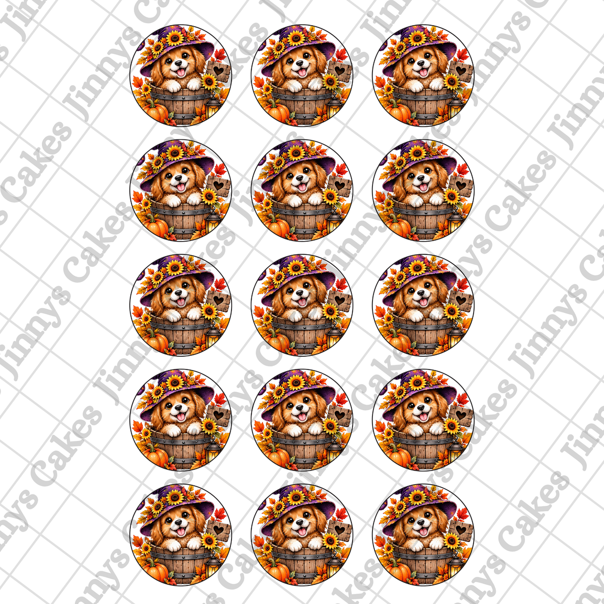 Pup In A Tub Digital Cupcake Downloads (watermark removed on download)