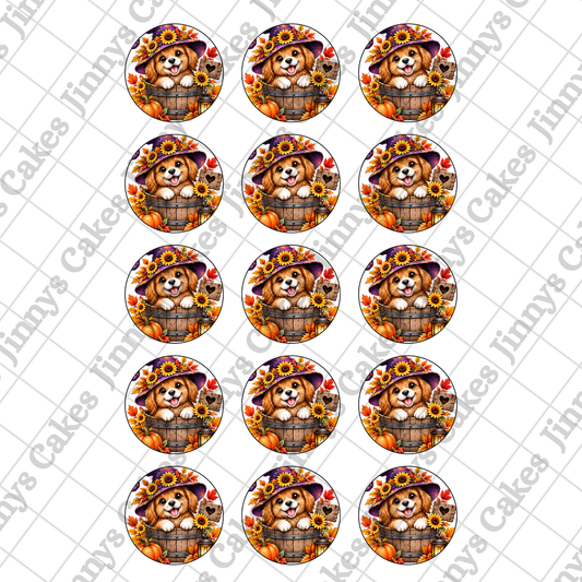Pup In A Tub Digital Cupcake Downloads (watermark removed on download)