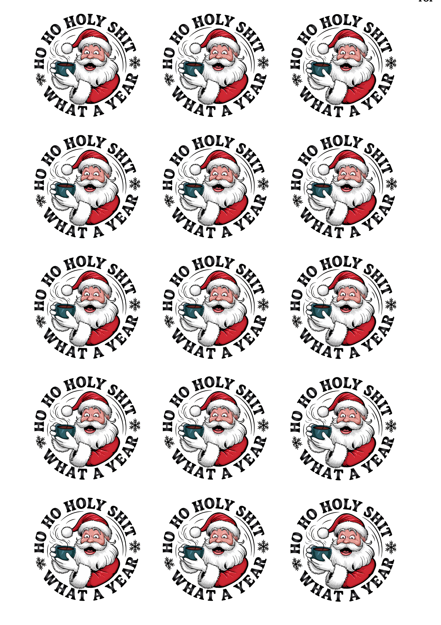 Christmas Santa Holy S Cup Cake Toppers  x 15 precut