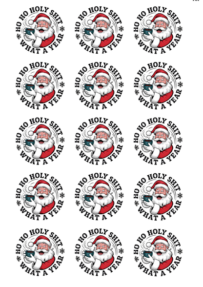 Christmas Santa Holy S Cup Cake Toppers  x 15 precut