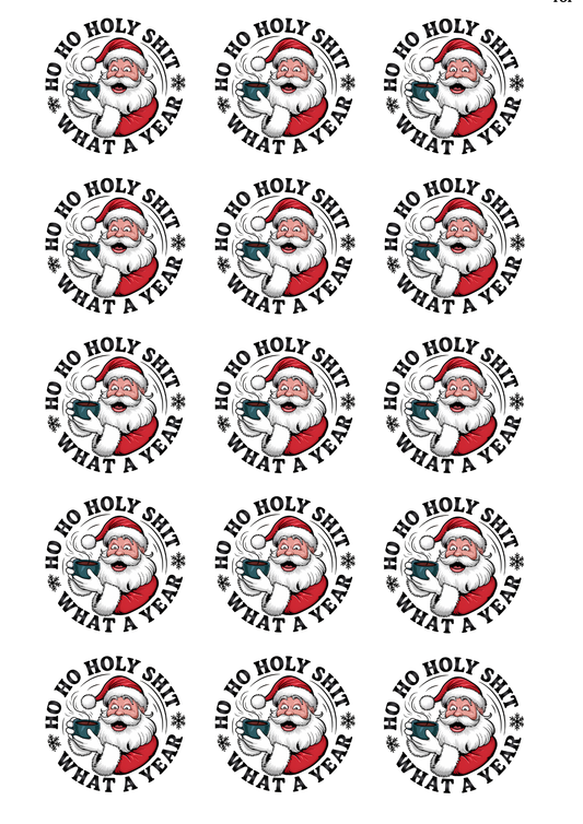 Christmas Santa Holy S Cup Cake Toppers  x 15 precut