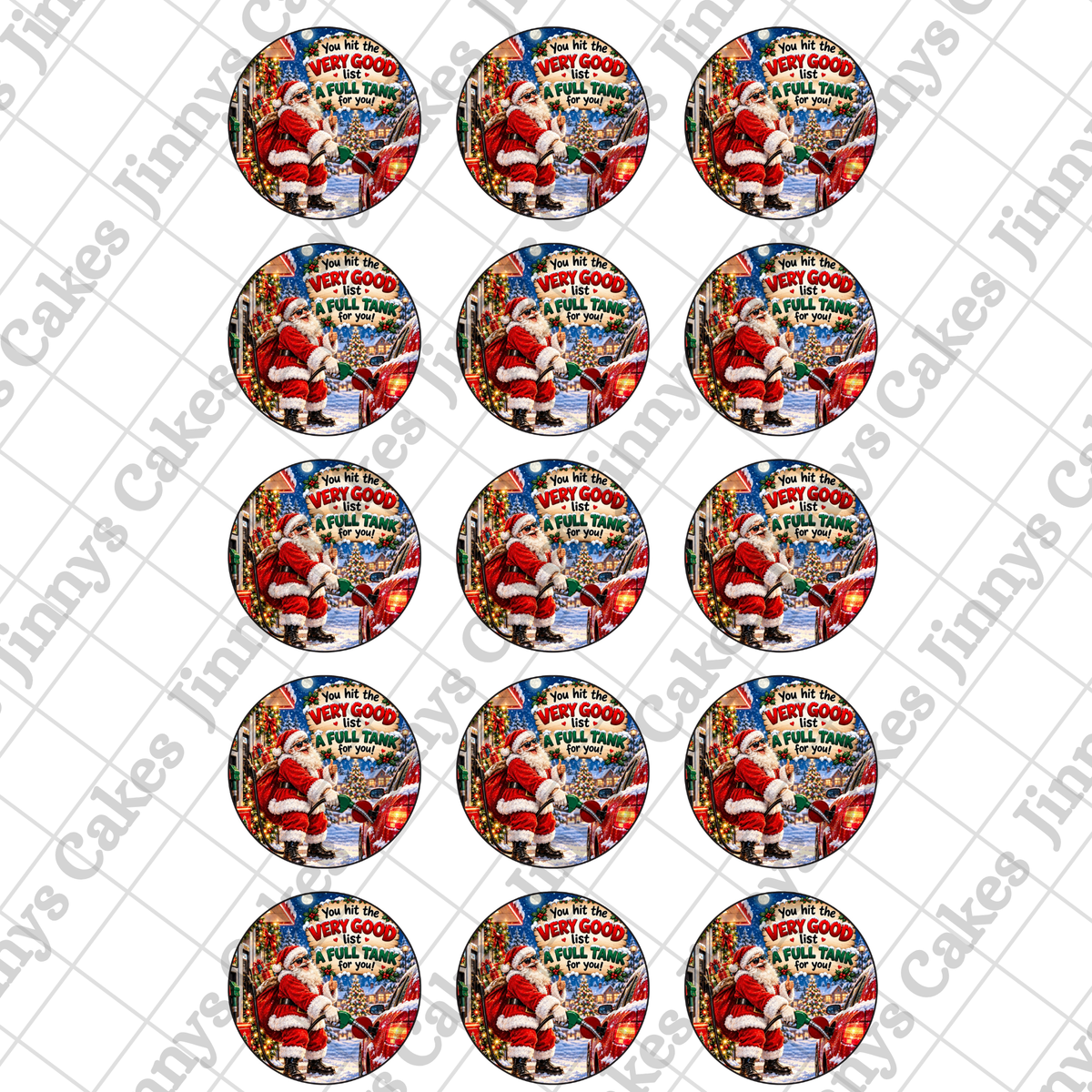 Santa Full Tank Digital Cupcake Topper (watermark removed on download)