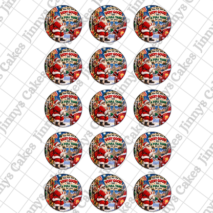 Santa Full Tank Digital Cupcake Topper (watermark removed on download)
