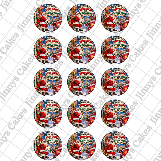 Santa Full Tank Digital Cupcake Topper (watermark removed on download)