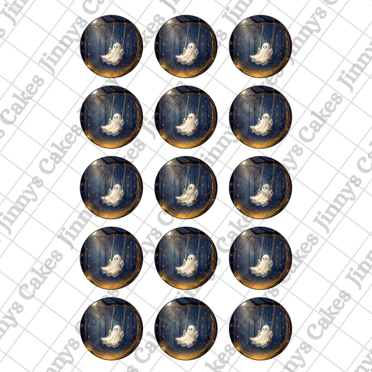 Ghost On A Swing Digital Cupcake Toppers (watermark removed on download)