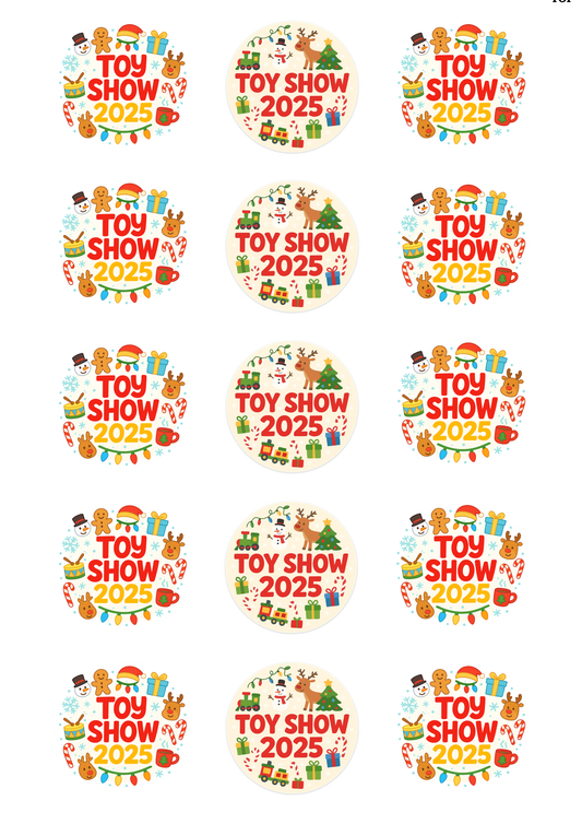Late Late Toy Show Cupcake Toppers x 15 Precut