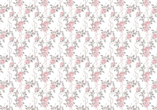 A4 Seamless Vintage Peach Roses Printable