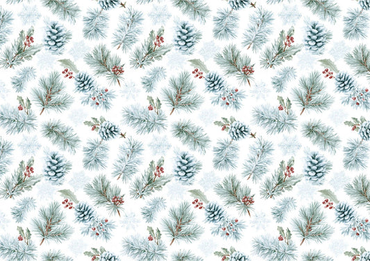 Christmas Ferns And Pines Downloadable Cake Wrap