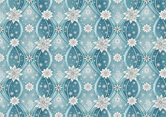 Floral Snowflake Christmas Downloadable Cake Wrap