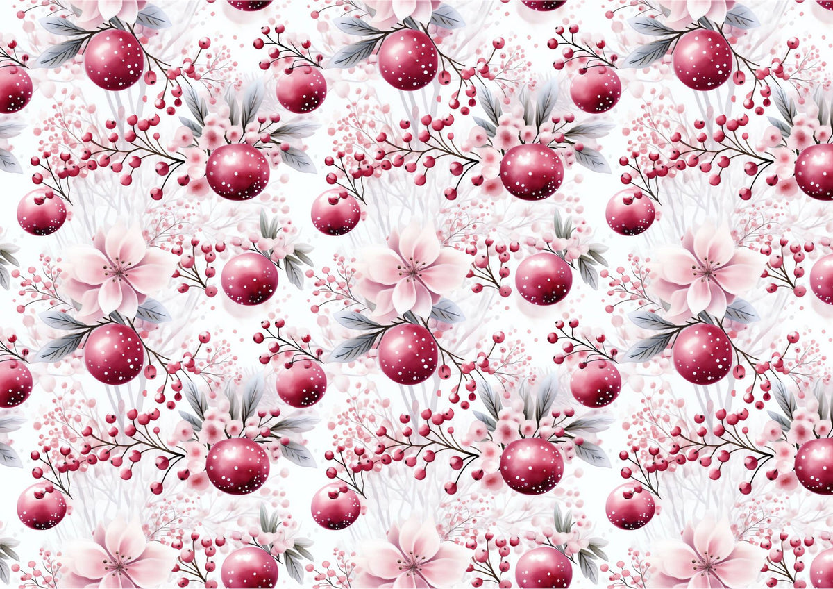 Pink Blossoms And Baubles Downloadable Cake Wrap